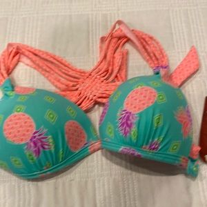 Arizona Bikini pink Poneapple bikini top- medium (OL)